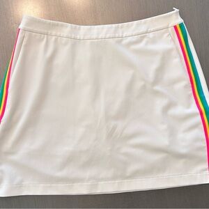 G/Fore Golf Skort - White with Rainbow Side Stripes